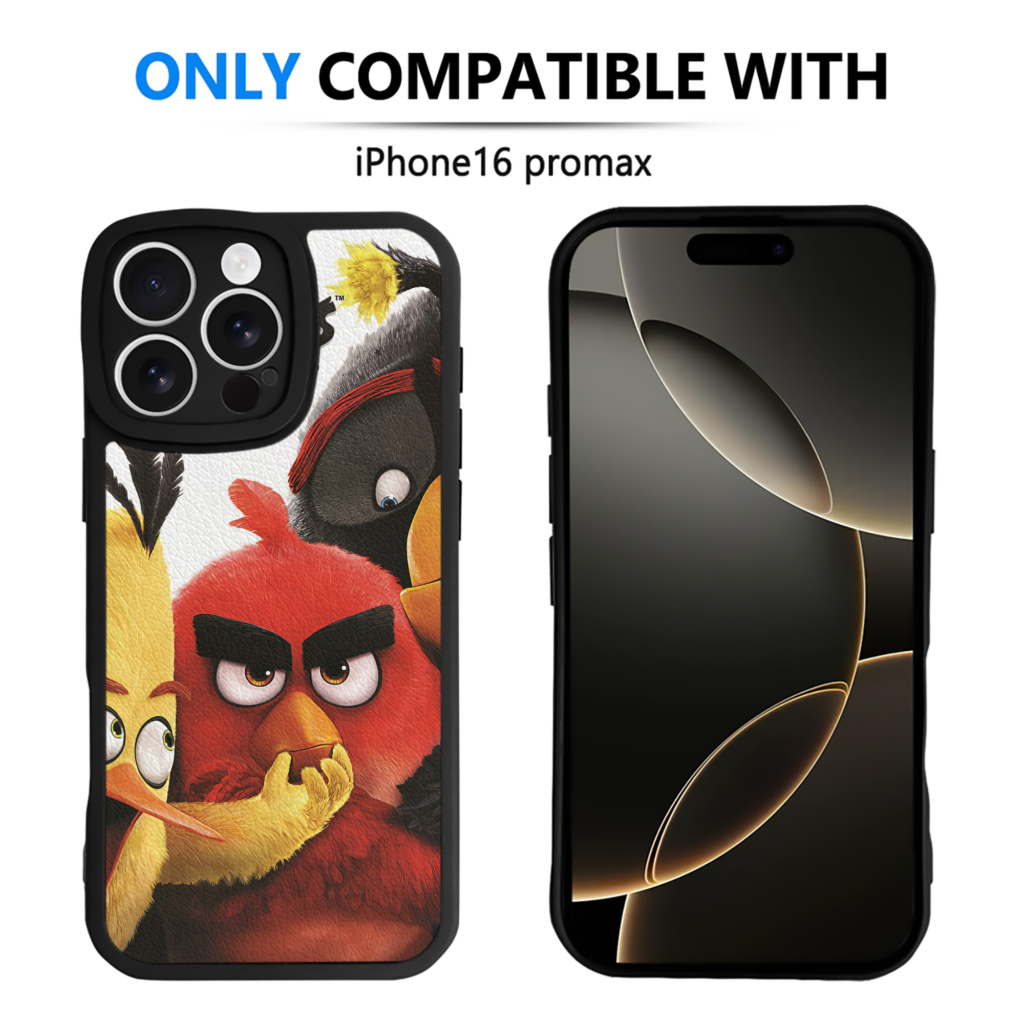 （画像用） Angry Birds アングリーバード 【iPhone 16シリーズ対応】シリコンスマホケース（レザー調） 材質：シリコン
